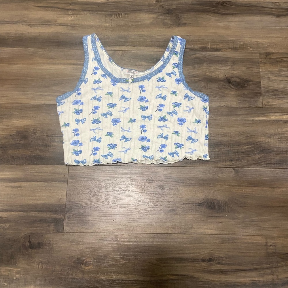 💗Chic Blue Floral Women's Tank Top